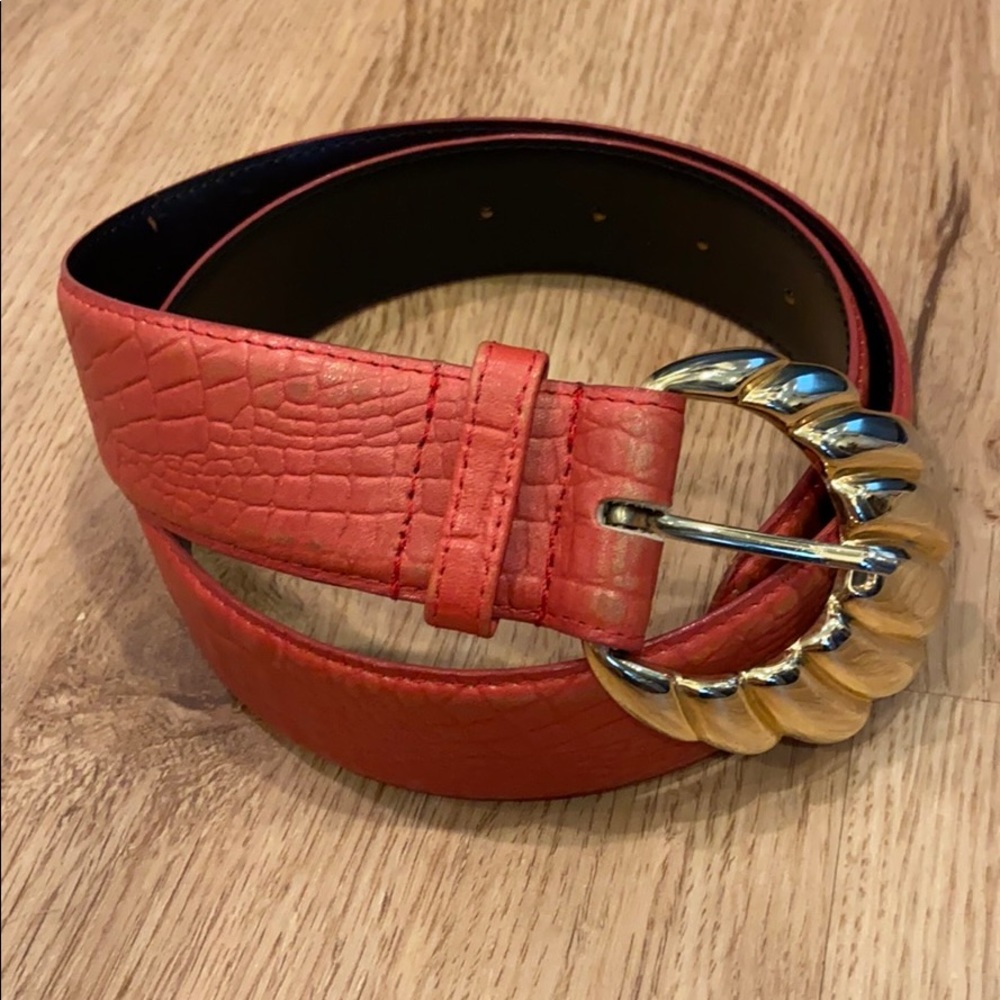 Vintage Magid Orange Croc Embossed Belt